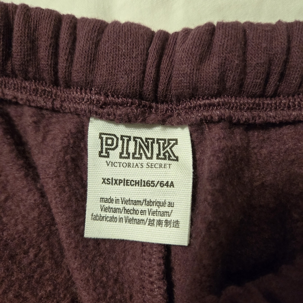 Victoria's Secret PINK Maroon Logo Side Stripe Sweatpants Size XS - Picture 3 of 4